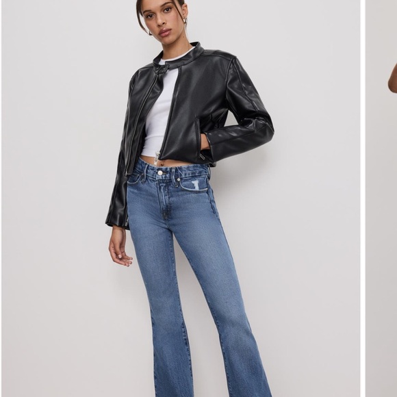 👖 Good American Good Legs Raw Hem Flare Jeans – NWT Size: 10 Tall 👖 - Picture 10 of 11